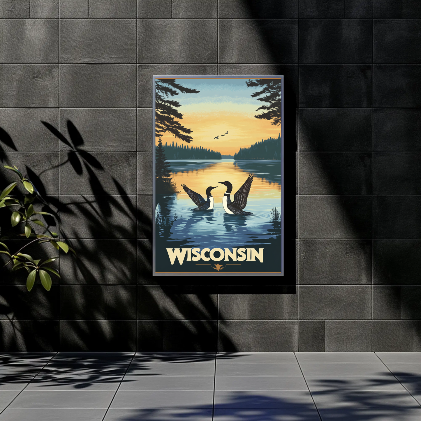 Wisconsin Lake Vintage Poster