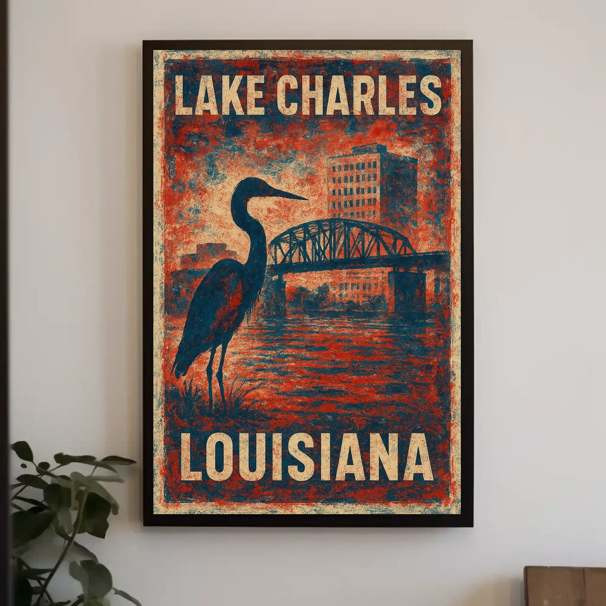 Lake Charles Louisiana Wanderlust Impressionism Poster