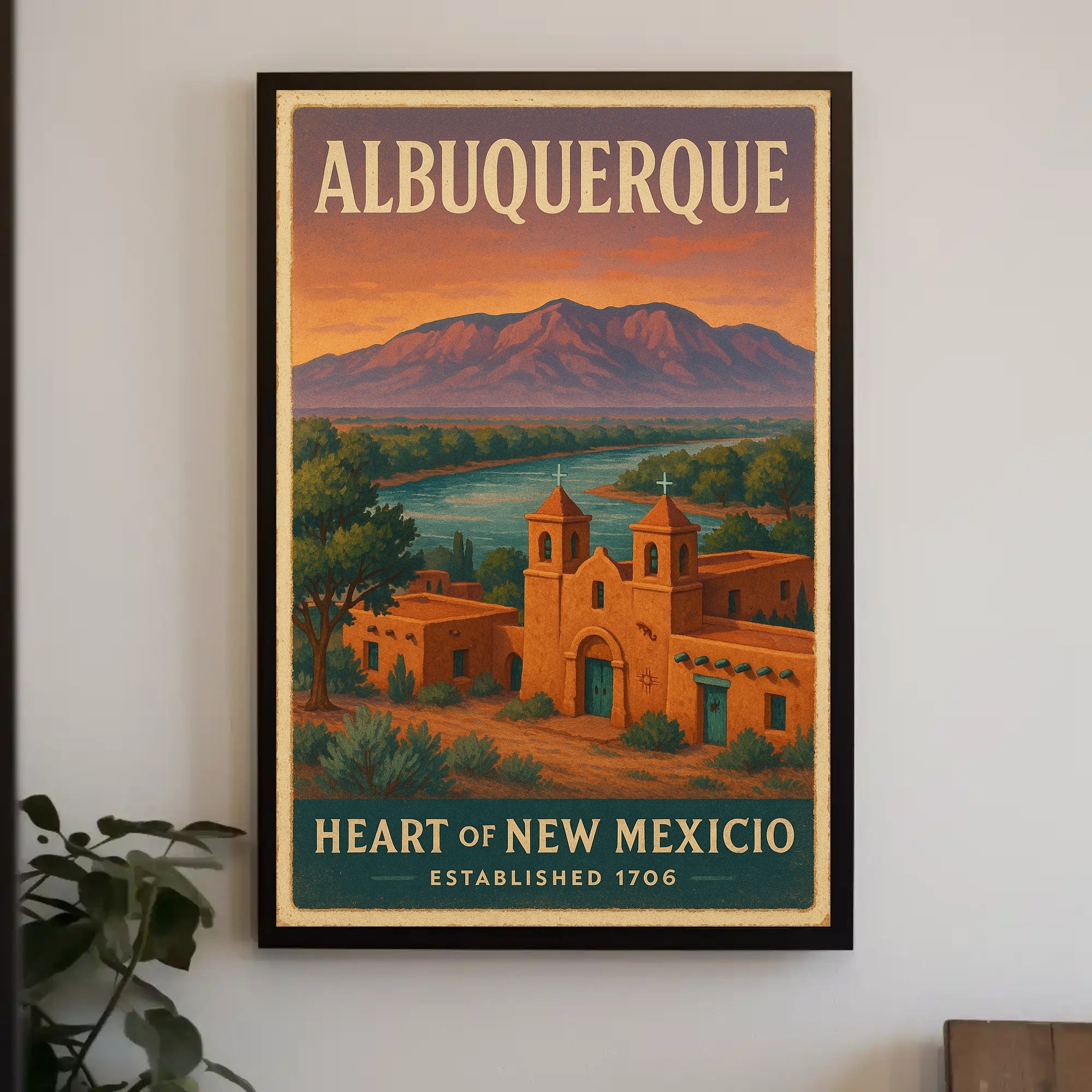 Albuquerque Heart of New Mexico Travel Poster