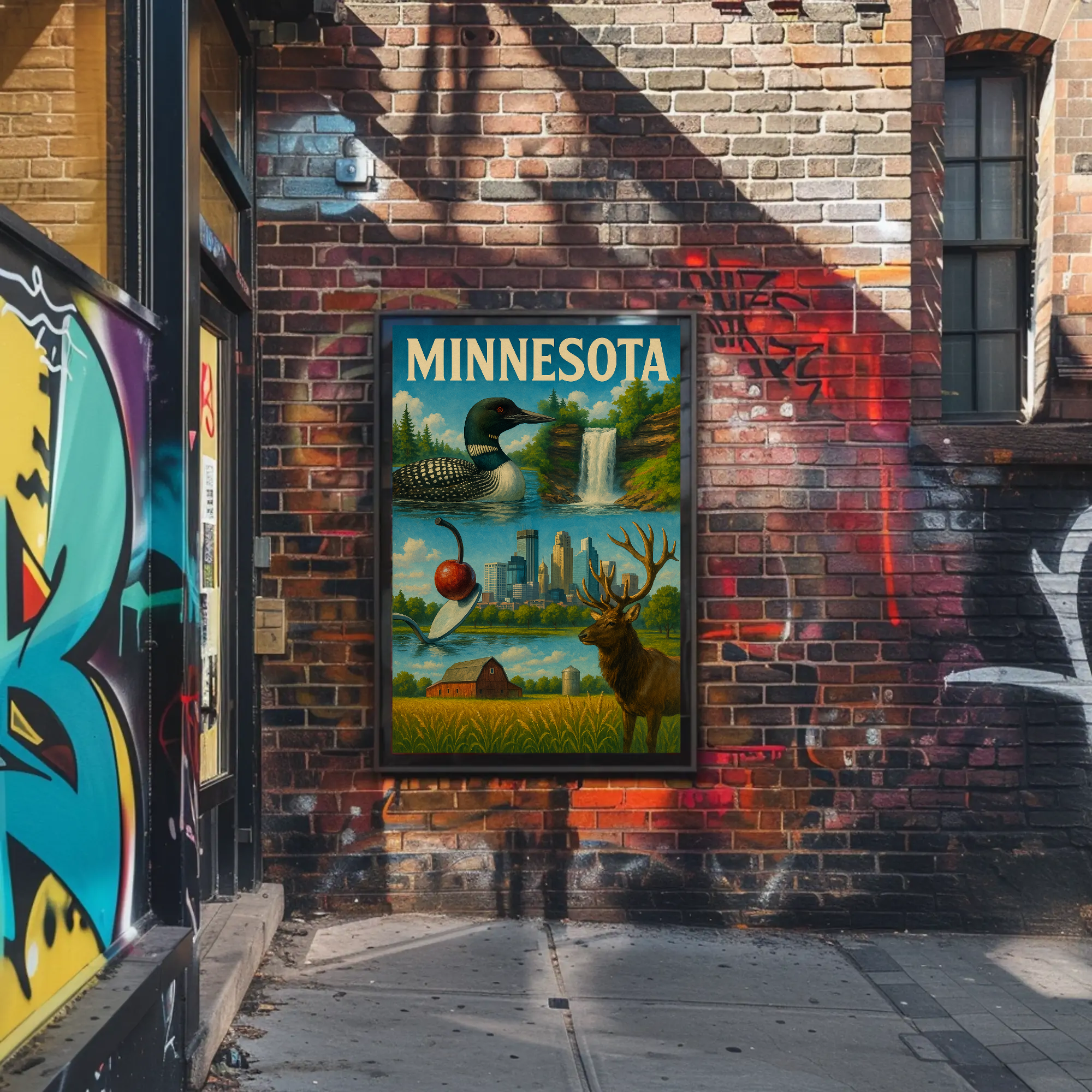 Minnesota Diversity Landmarks Culture Heritage Travel Poster
