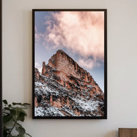 Majestic Snow-Capped Mountain Photorealistic Art Poster
