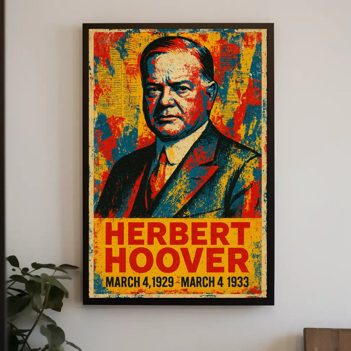 Herbert Hoover 31st President of the United States Street Art Mashup Poster