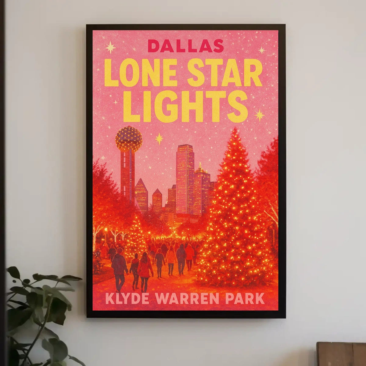Dallas Lone Star Lights Skyline Poster