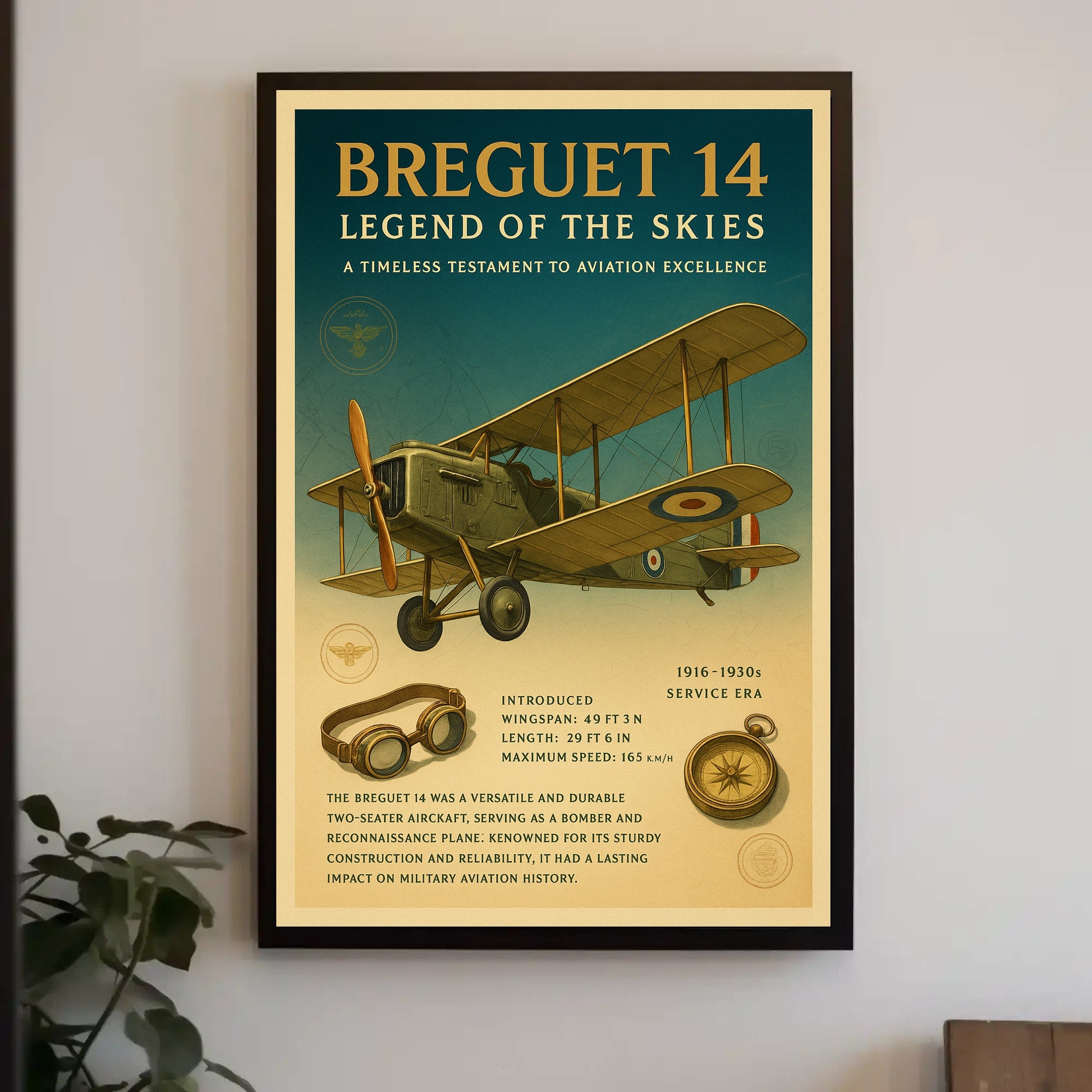 Legend of the Skies Breguet 14 Poster PosterGoat