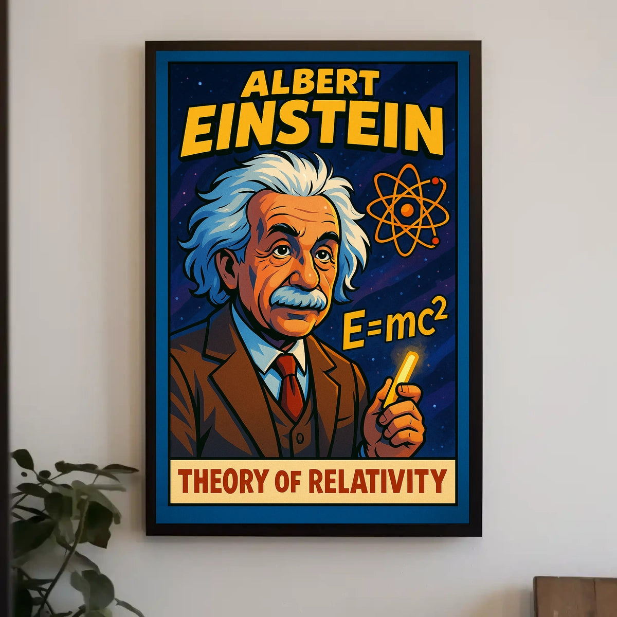 Einstein Relativity Vintage Science Wanderlust Poster