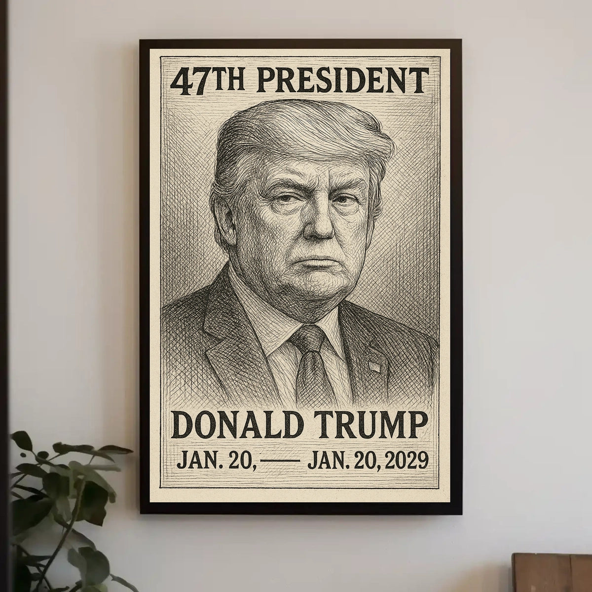 Donald Trump Enduring Leadership Engraved Portrait Poster