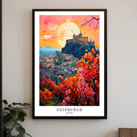 Edinburgh Castle Autumn Scene Travel Poster PosterGoat