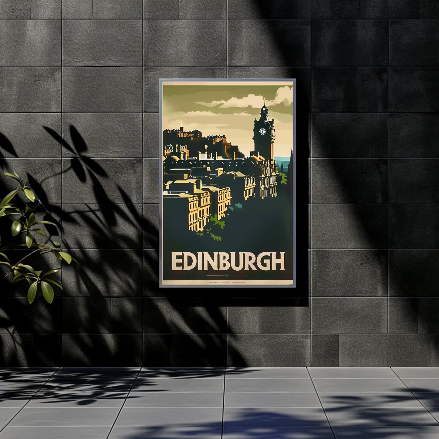 Edinburgh, Scotland Vintage Style Poster