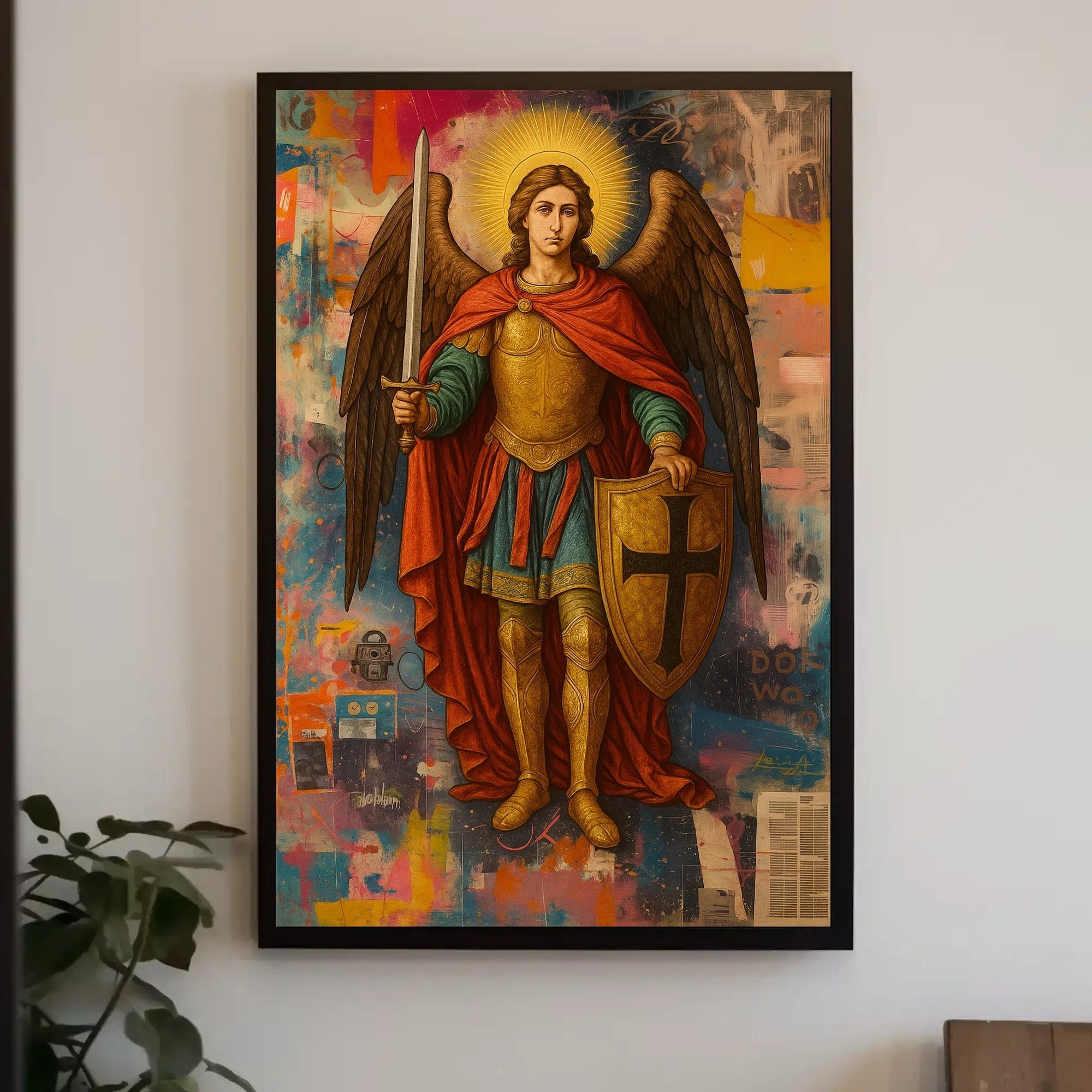 Warrior Angel Medieval Art Poster - Abstract, Artistic, or Pop Culture Poster