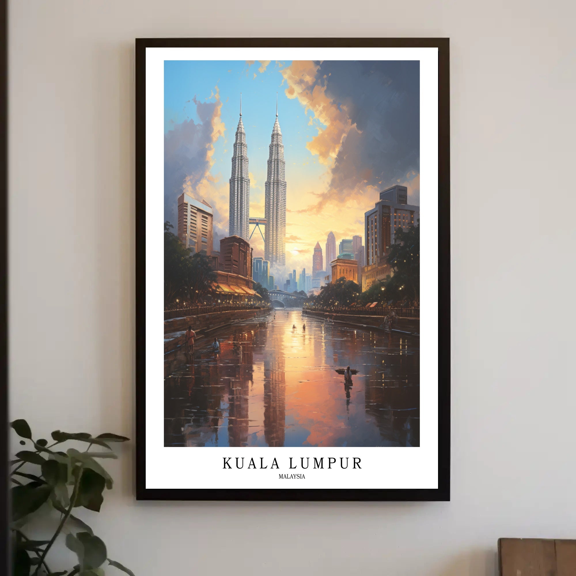 Kuala Lumpur Cityscape Art featuring Petronas Twin Towers Poster PosterGoat