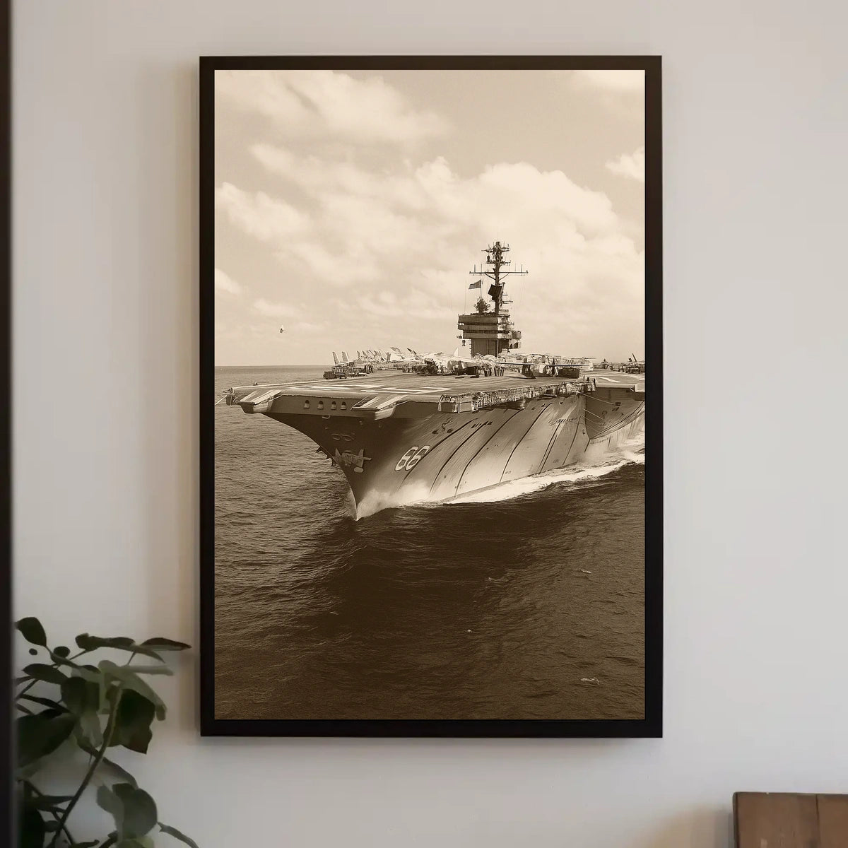 Majestic Aircraft Carrier at Sea Poster