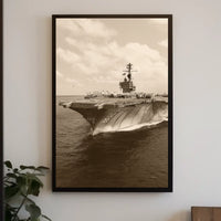 Majestic Aircraft Carrier at Sea Poster