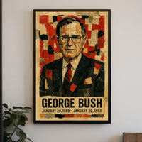 George H. W. Bush 41st President of the United States Layered paper Collage Poster