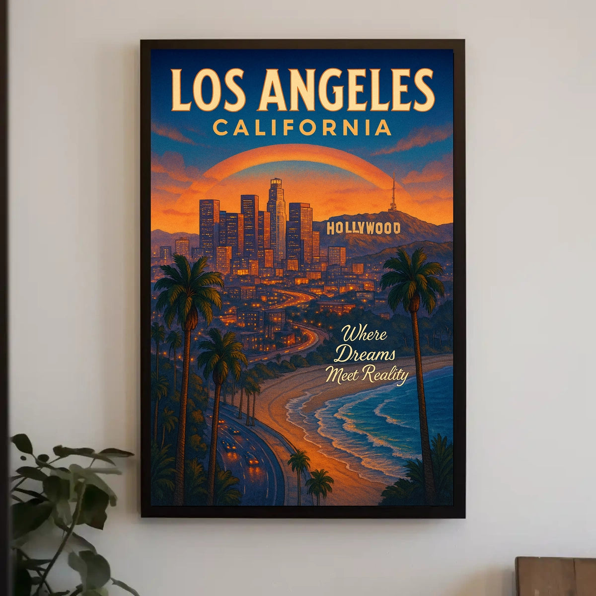 Los Angeles Where Dreams Meet Reality Poster