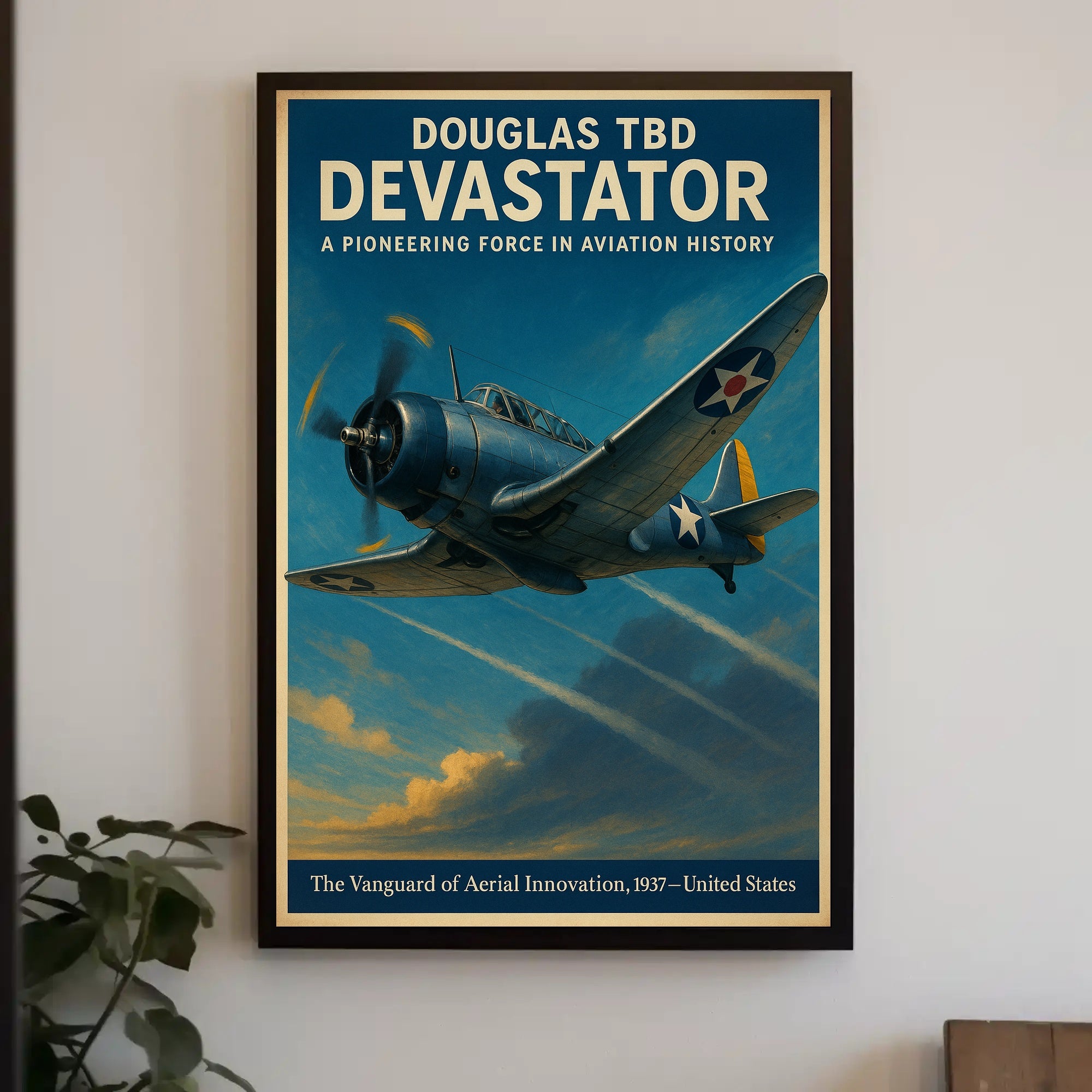 Douglas TBD Devastator Vintage Aviation Poster