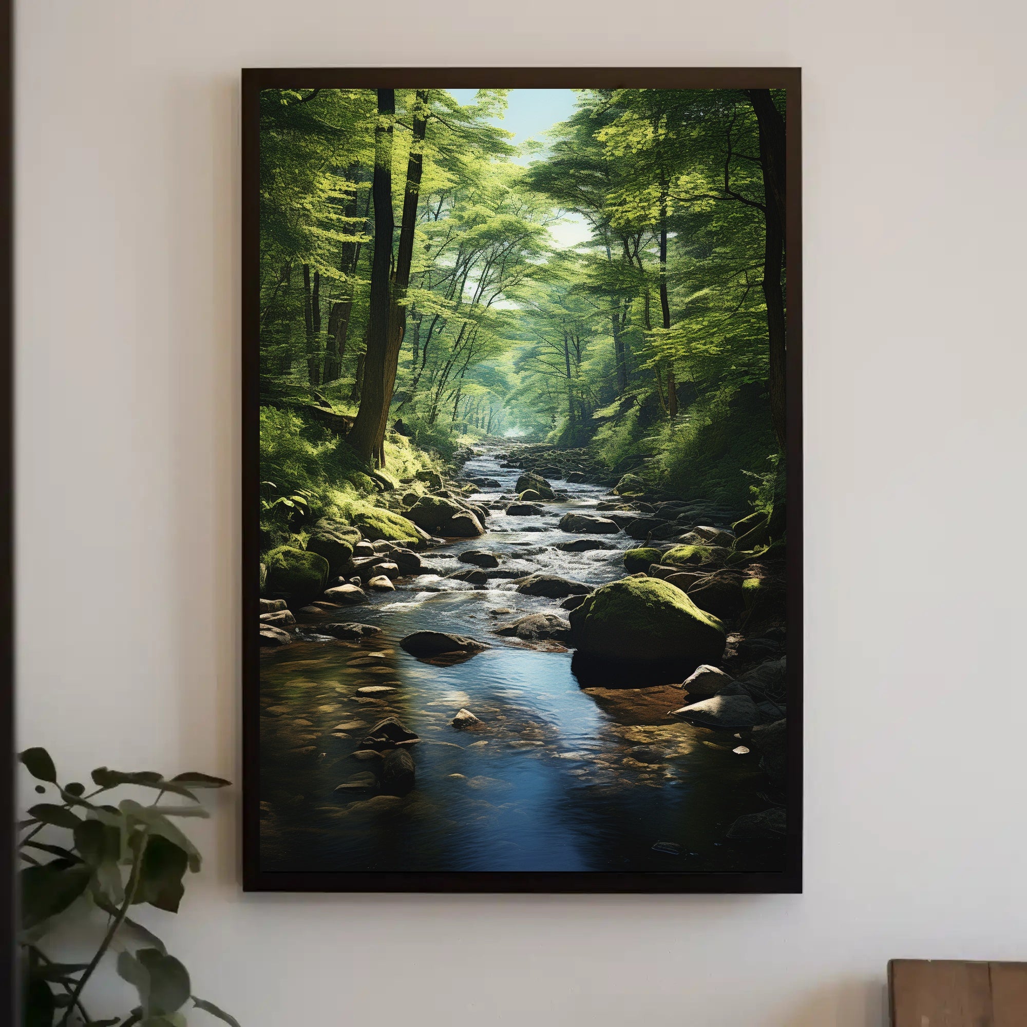 Tranquil Wilderness River Scene Poster: National Park Poster