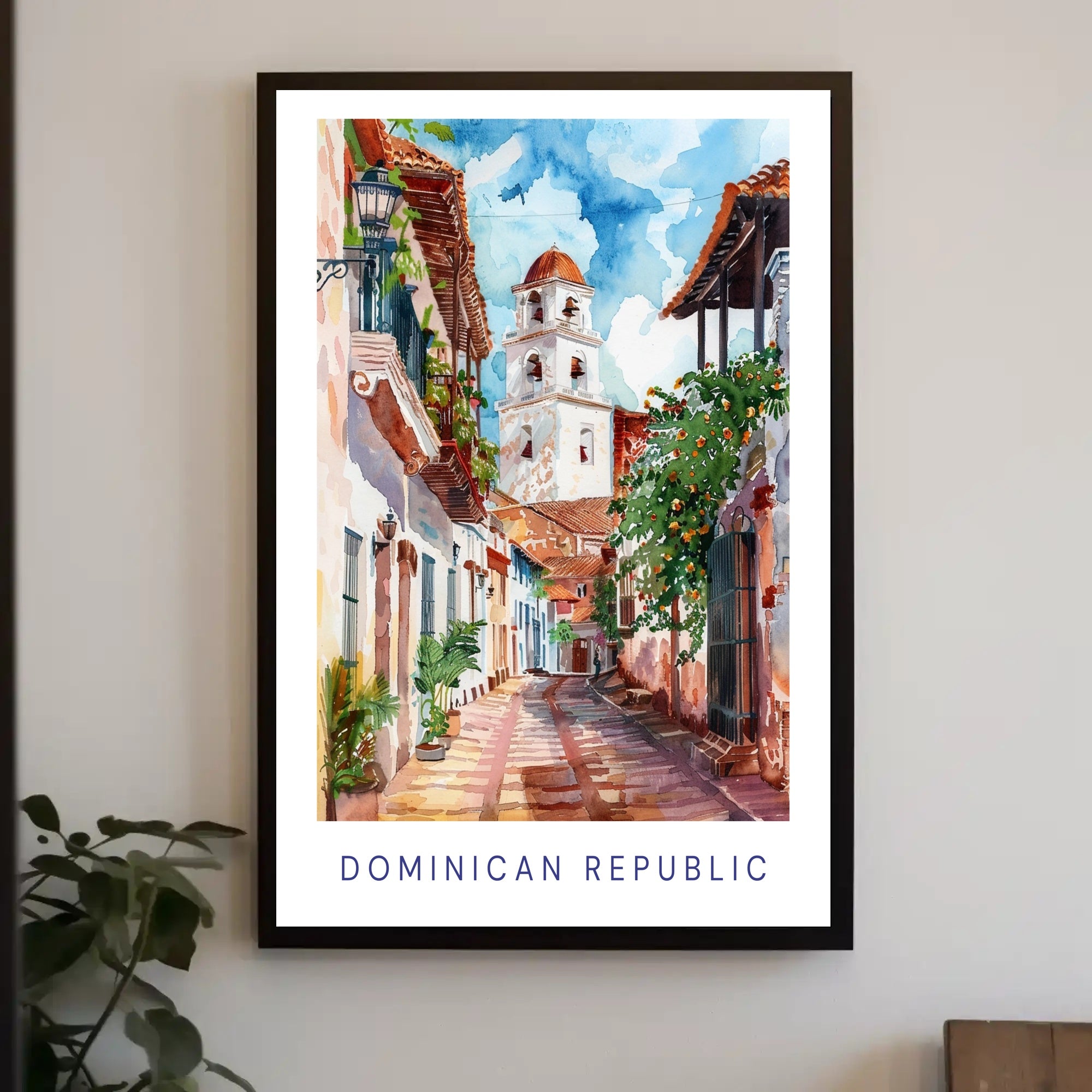 Dominican Republic Street Scene Vibrant Cultural or Heritage Poster PosterGoat