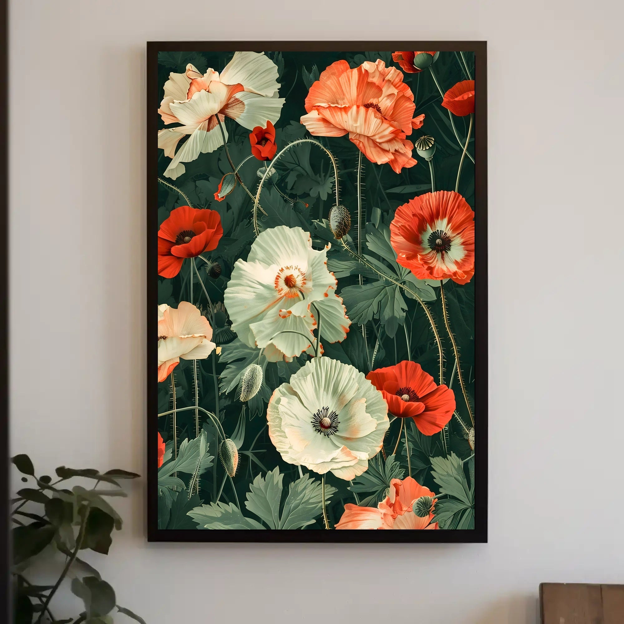 Vibrant Poppy Garden Wall Art Decor Print