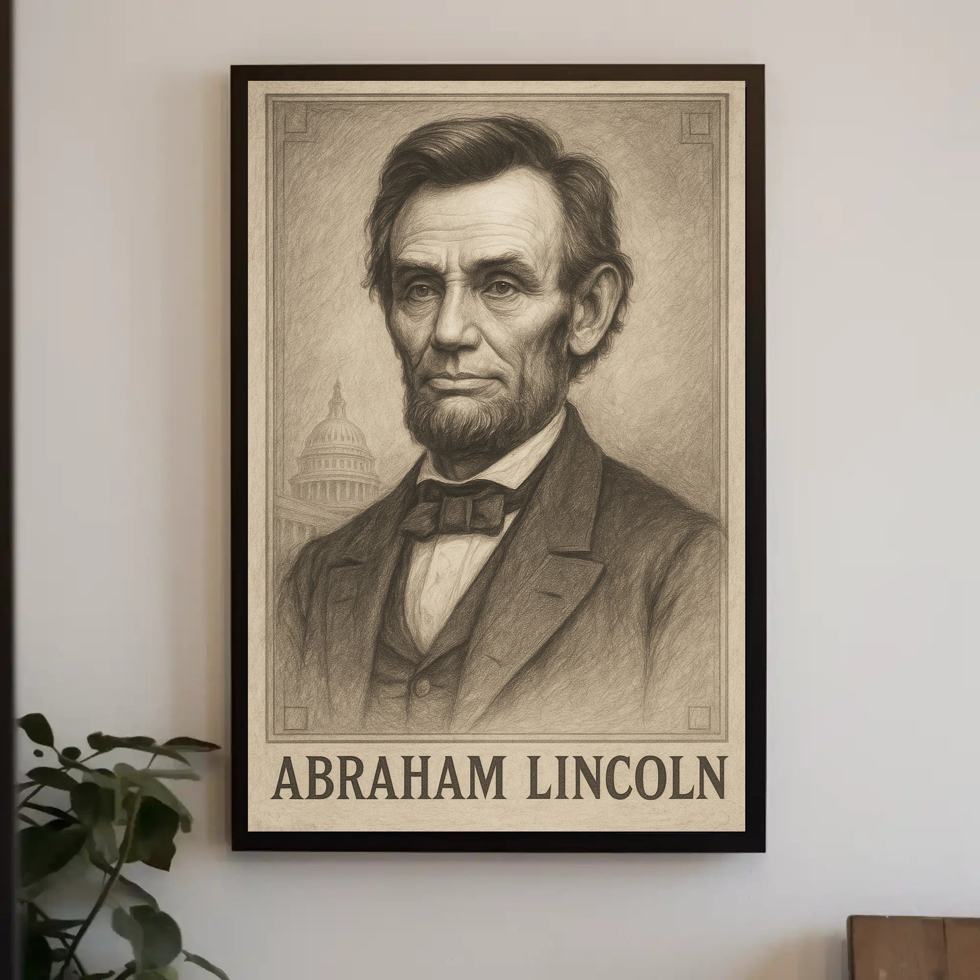 Abraham Lincoln Vintage Art Historical or Presidential Poster PosterGoat