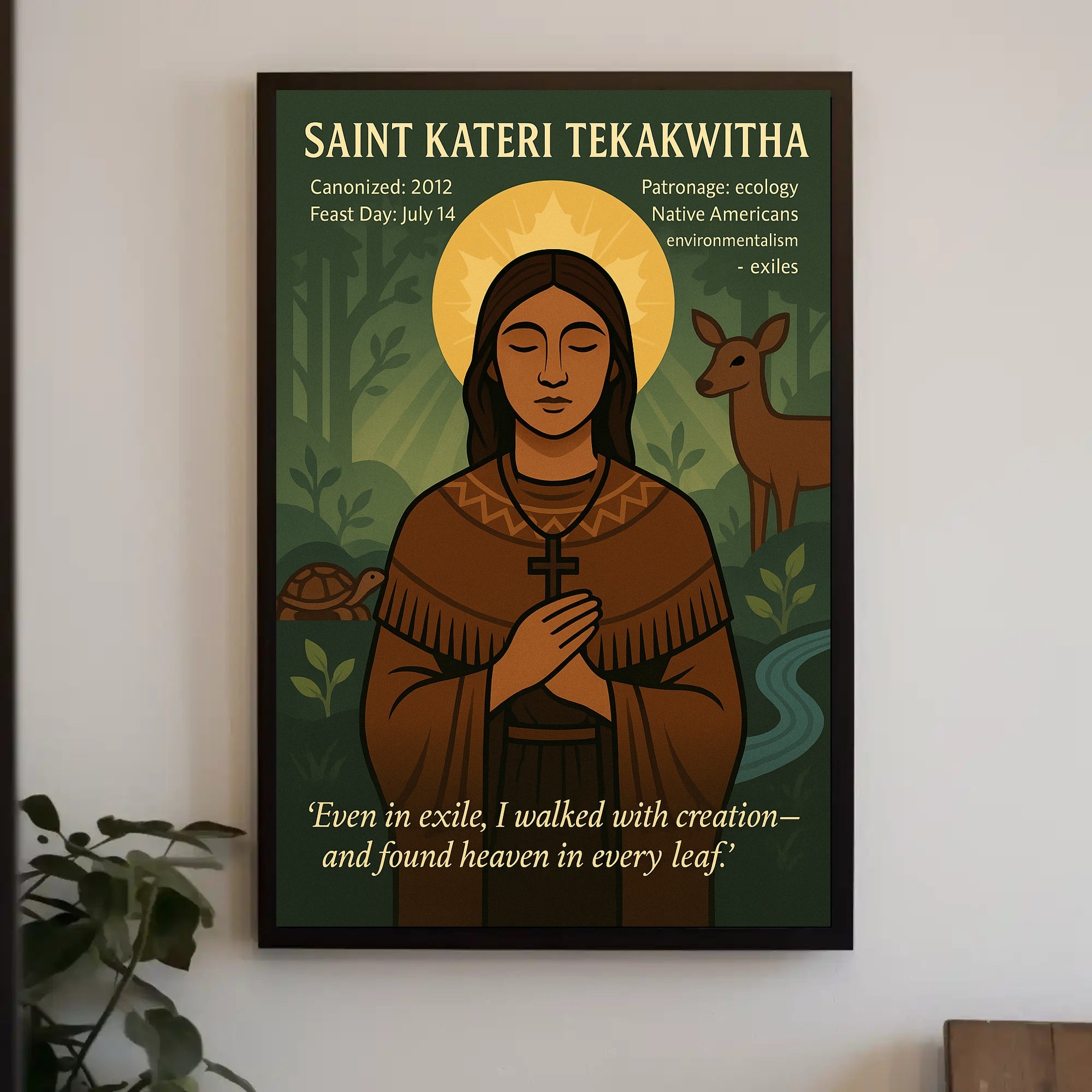 Saint Kateri and Nature Harmony Cultural or Heritage Poster