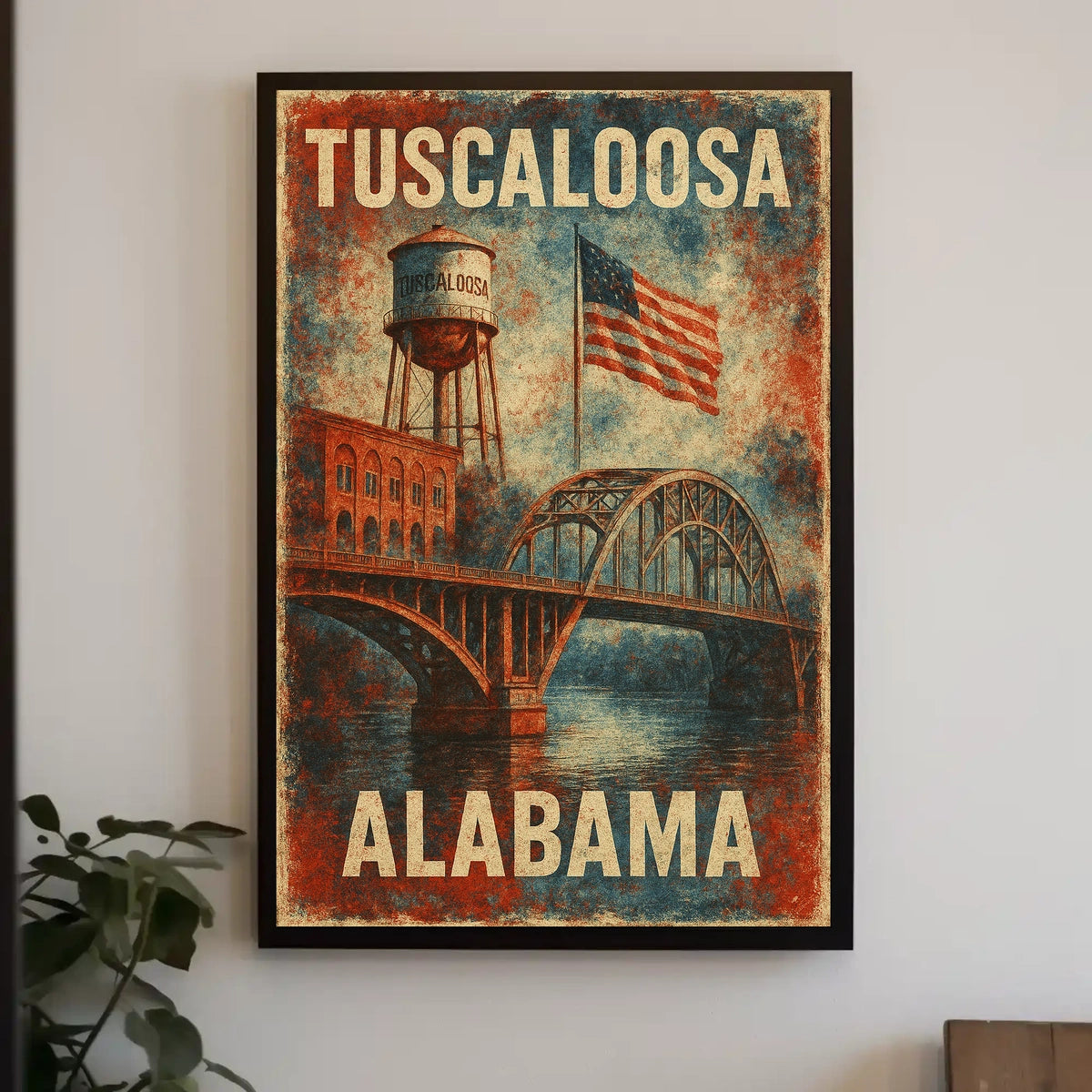 Tuscaloosa Scenic Vintage Cityscape Souvenir Poster