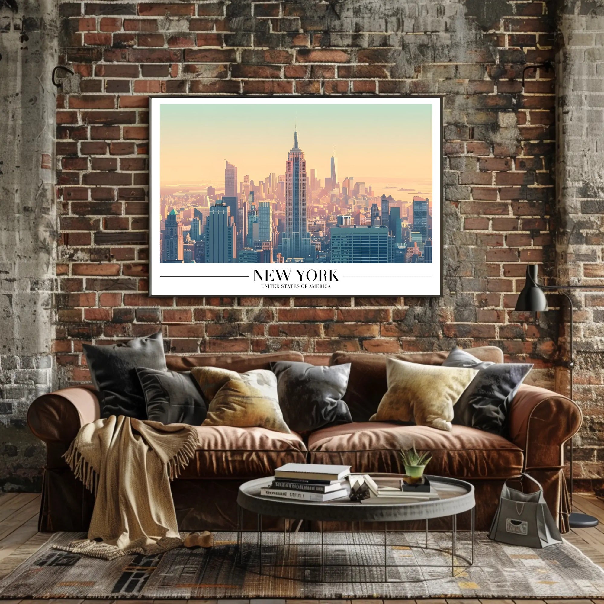 New York City Skyline Illustration Urban or Cityscape Poster
