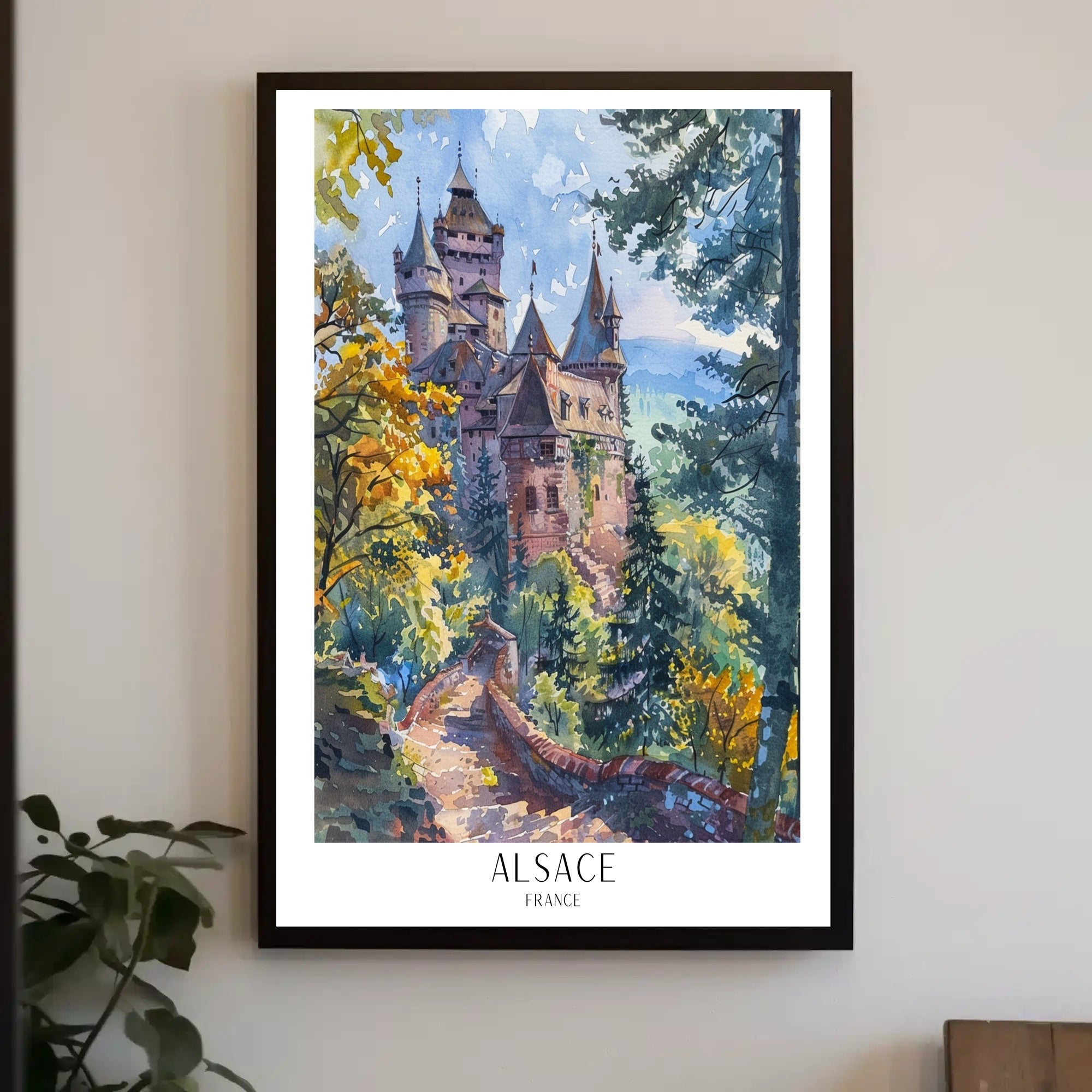 Alsace Castle in Autumn Poster PosterGoat