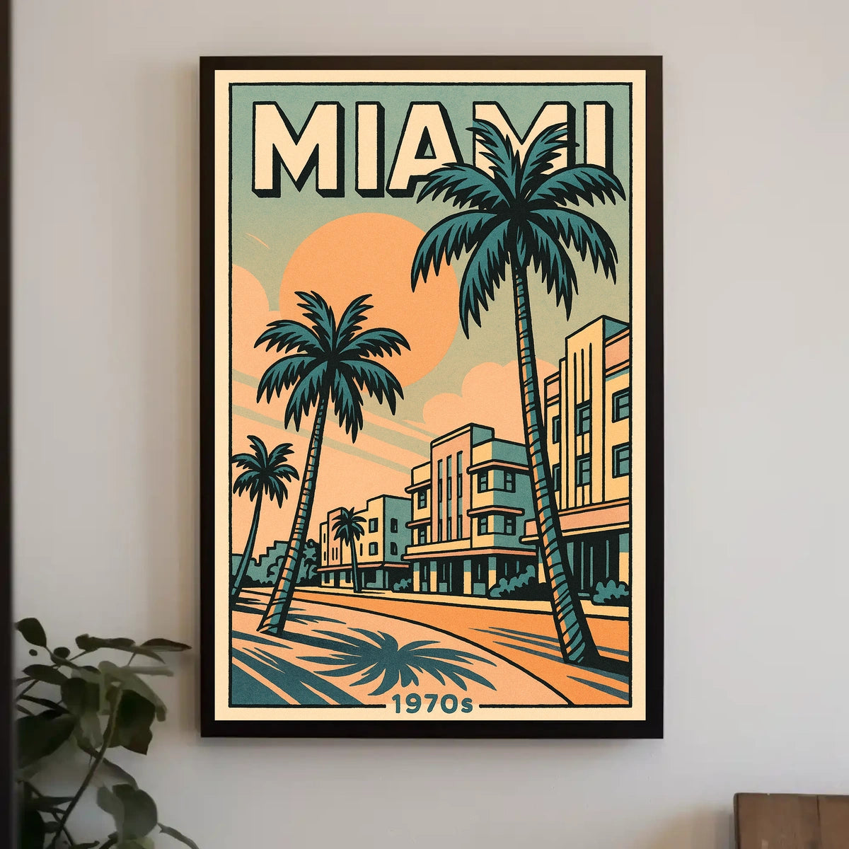 Miami Retro 1970s Travel Poster