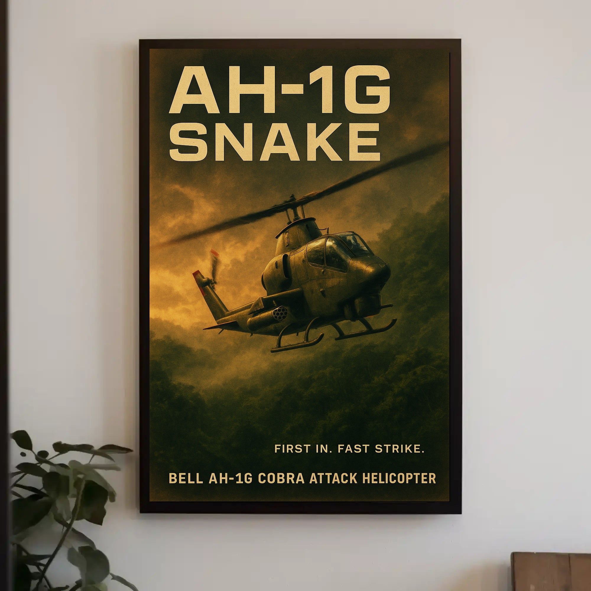Bell AH-1G Cobra Helicopter Military Recruitment Poster