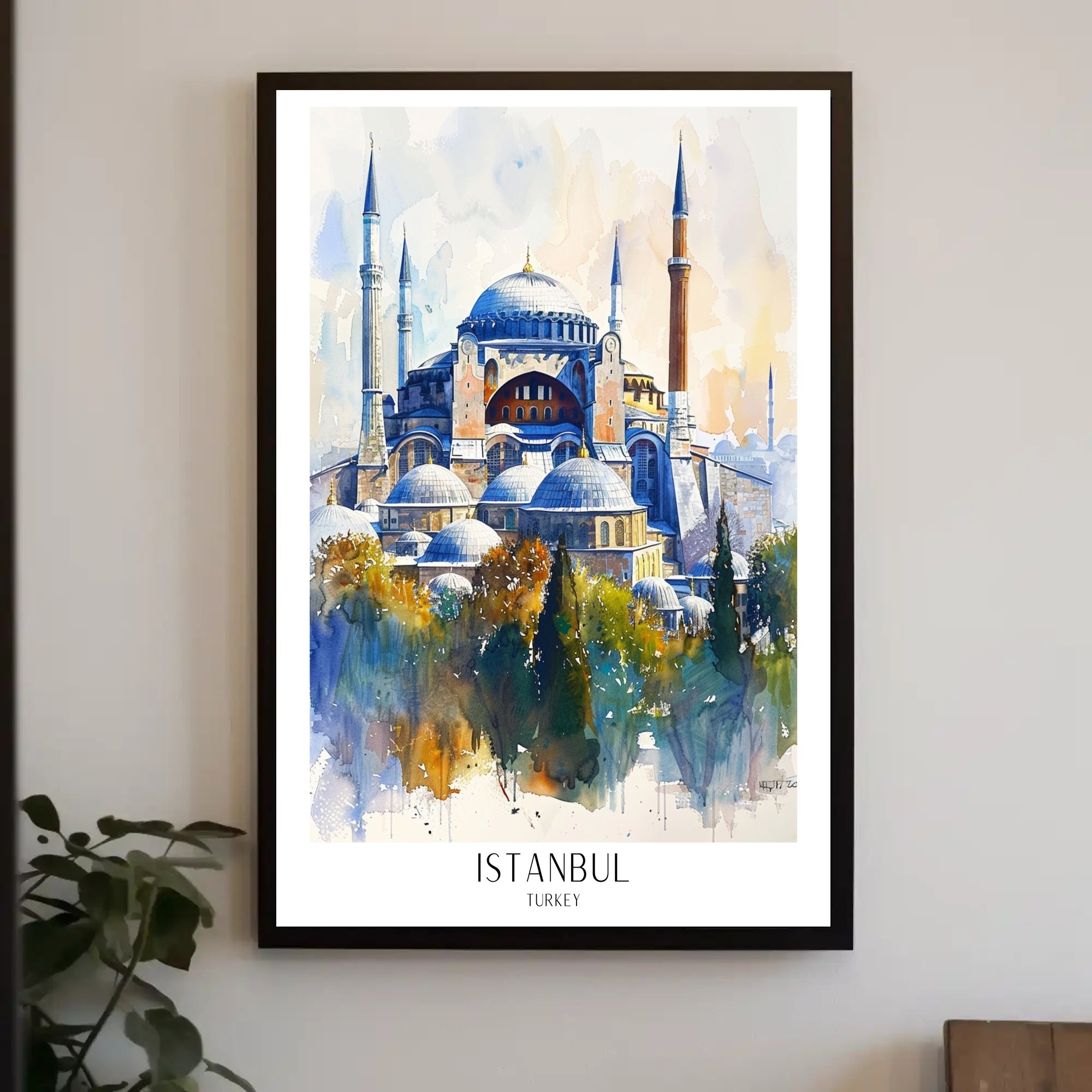 Hagia Sophia Watercolor Art Print Celebrating Cultural Heritage PosterGoat