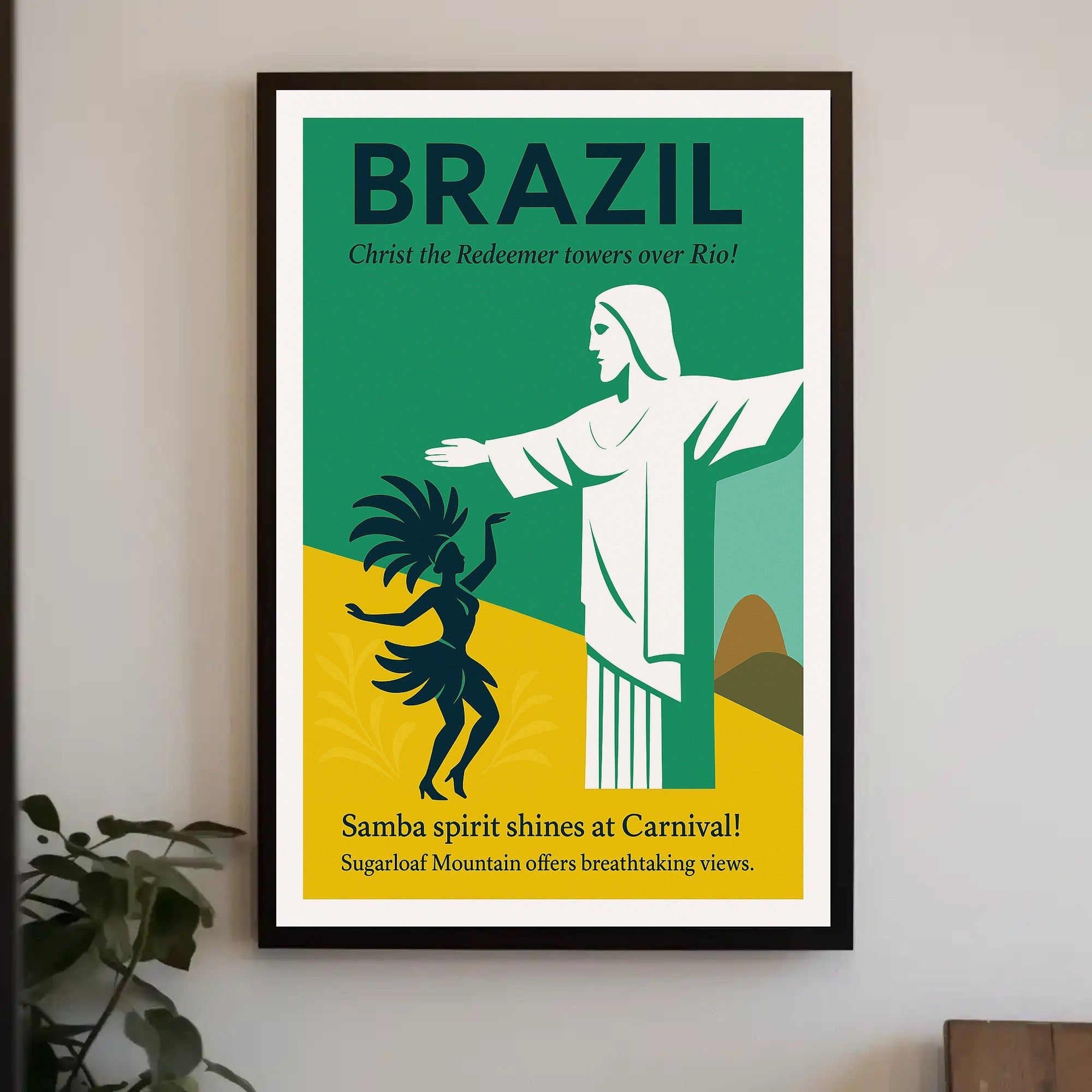Brazil Carnival and Christ the Redeemer Poster PosterGoat