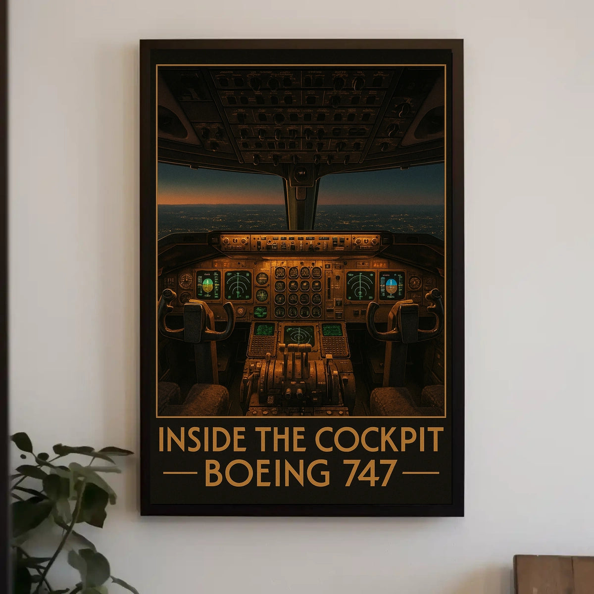 Inside the Cockpit Boeing 747 Poster