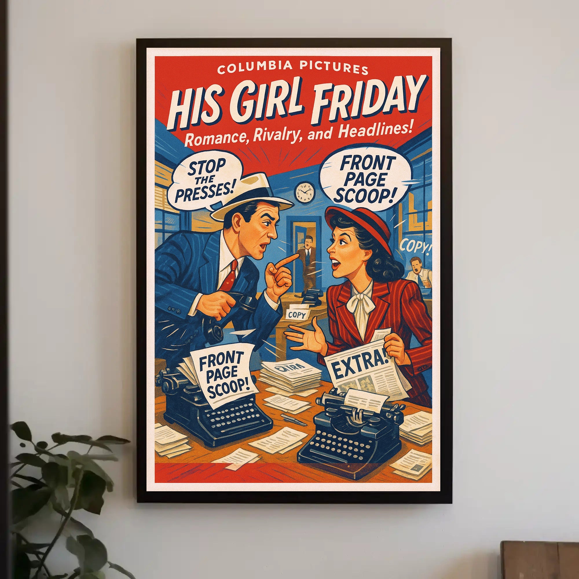 His Girl Friday A Classic Newsroom Comedy Poster PosterGoat