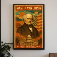 Martin Van Buren 8th President of the United States Layered Digital Collage Poster