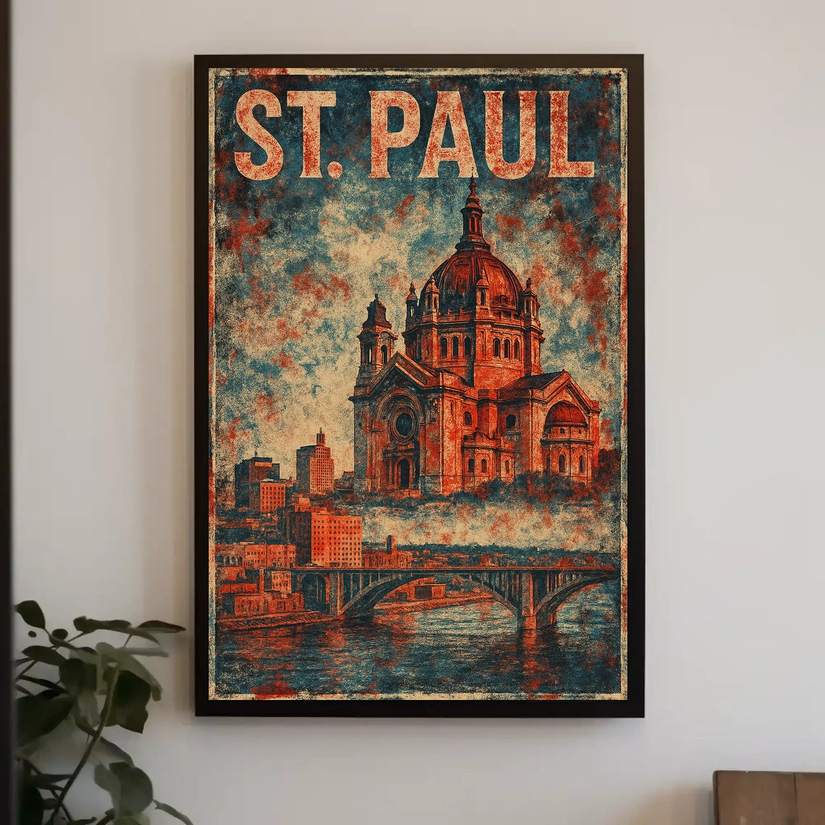 St Paul Cathedral Vintage Art Heritage Typography Historic Charm Weathered Monuments Collectors Skyline Poster