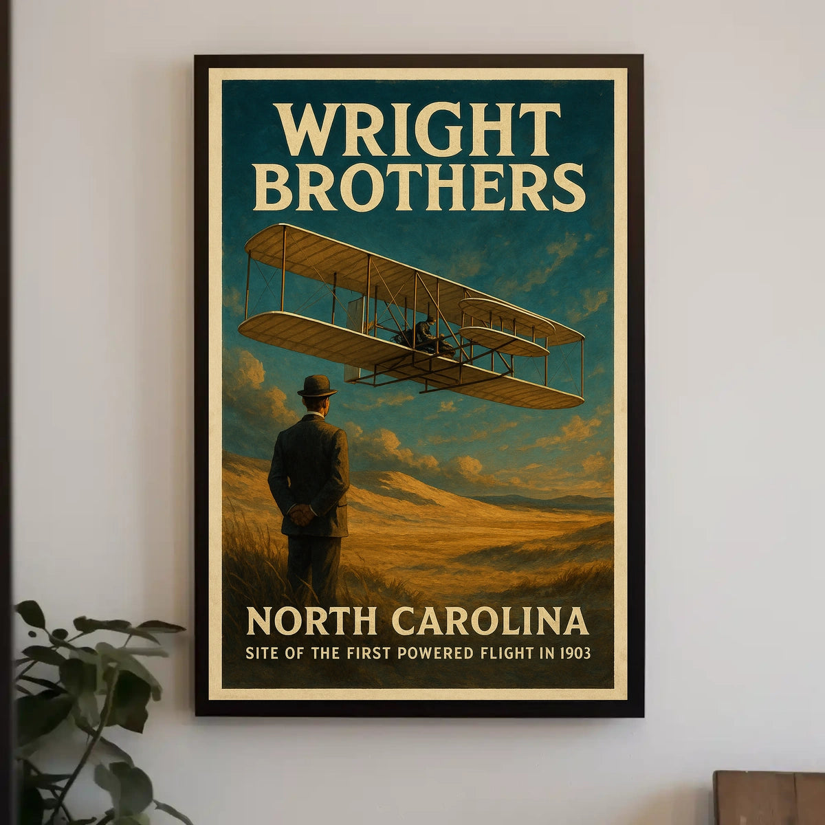Wright Brothers First Powered Flight Poster