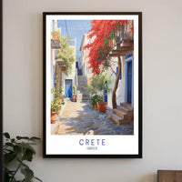 Crete Street Scene: Idyllic and Inviting Travel Poster PosterGoat
