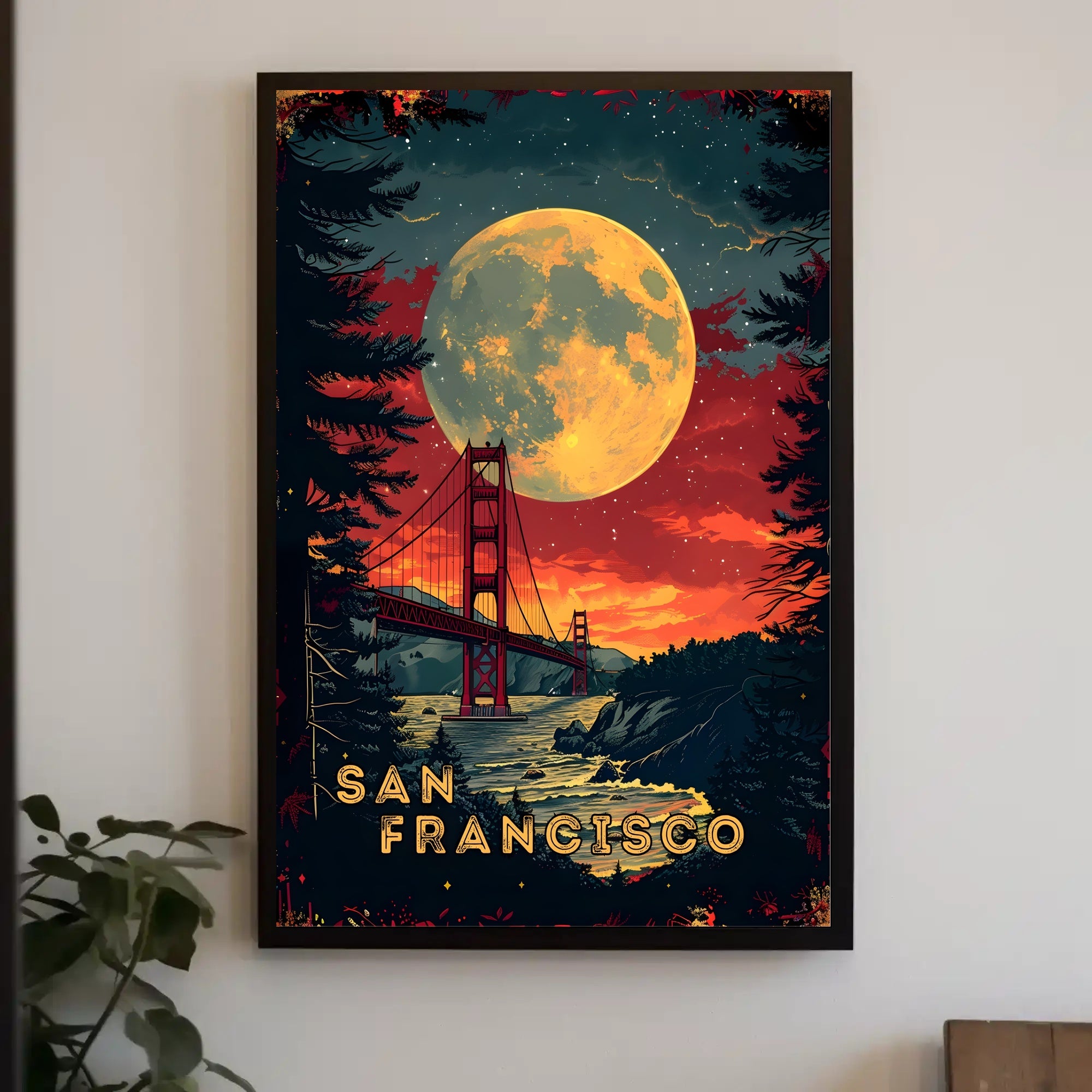 Moonlit San Francisco Poster