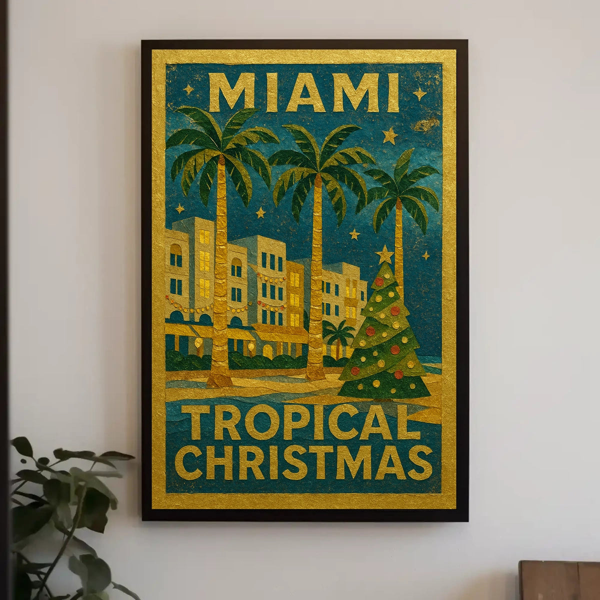 Miami Tropical Christmas Poster
