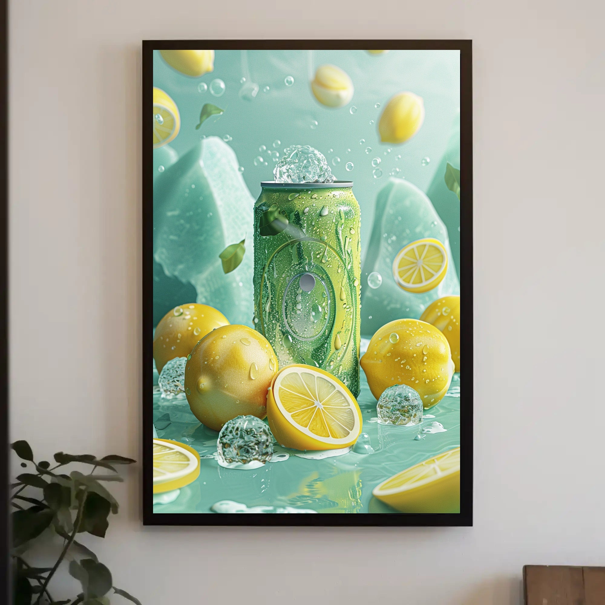Refreshing Lemon Soda Scene Poster - Abstract or Artistic Poster PosterGoat