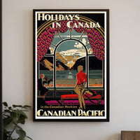 Canadian Rockies Vintage Travel View, Inviting Adventure Travel Poster PosterGoat