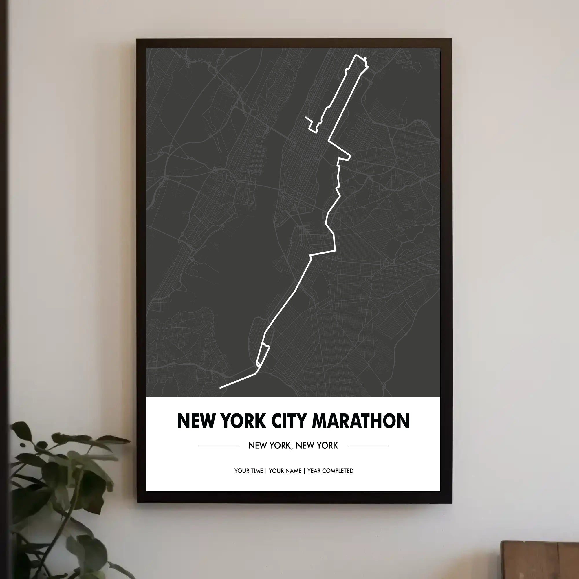 New York City Marathon Route Modern Sports Poster