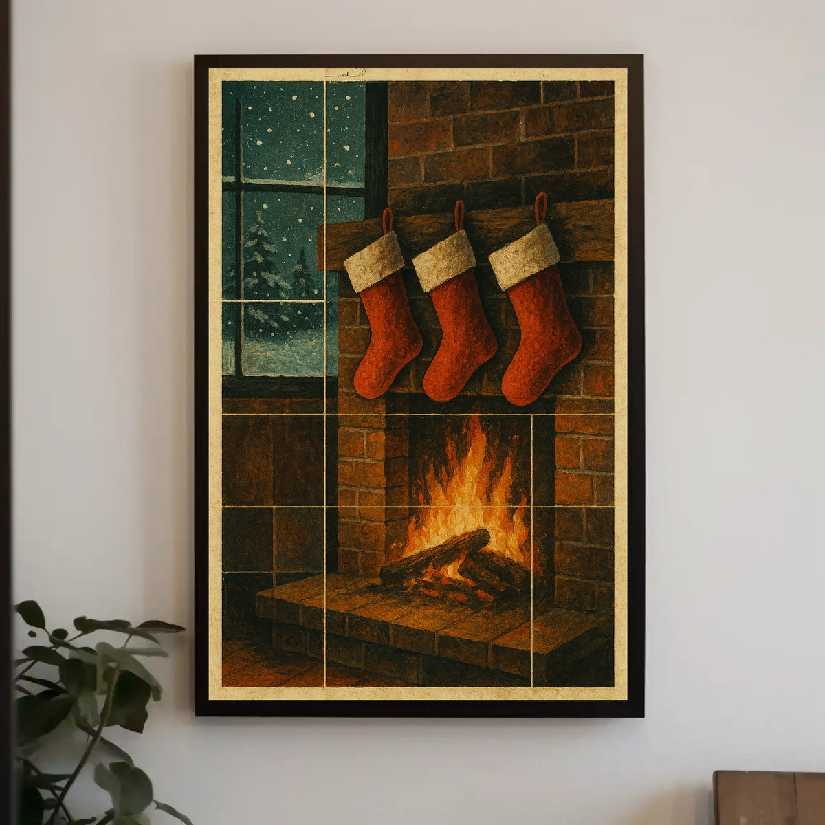 Cozy Christmas Hearth Poster