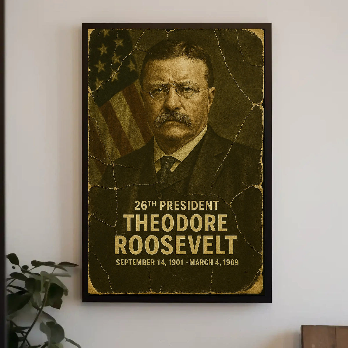 Theodore Roosevelt 26th President of the United States Damaged Photograph Poster