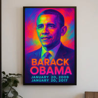 Barack Obama 44th President of the United States Neon Gradient Overlay Poster