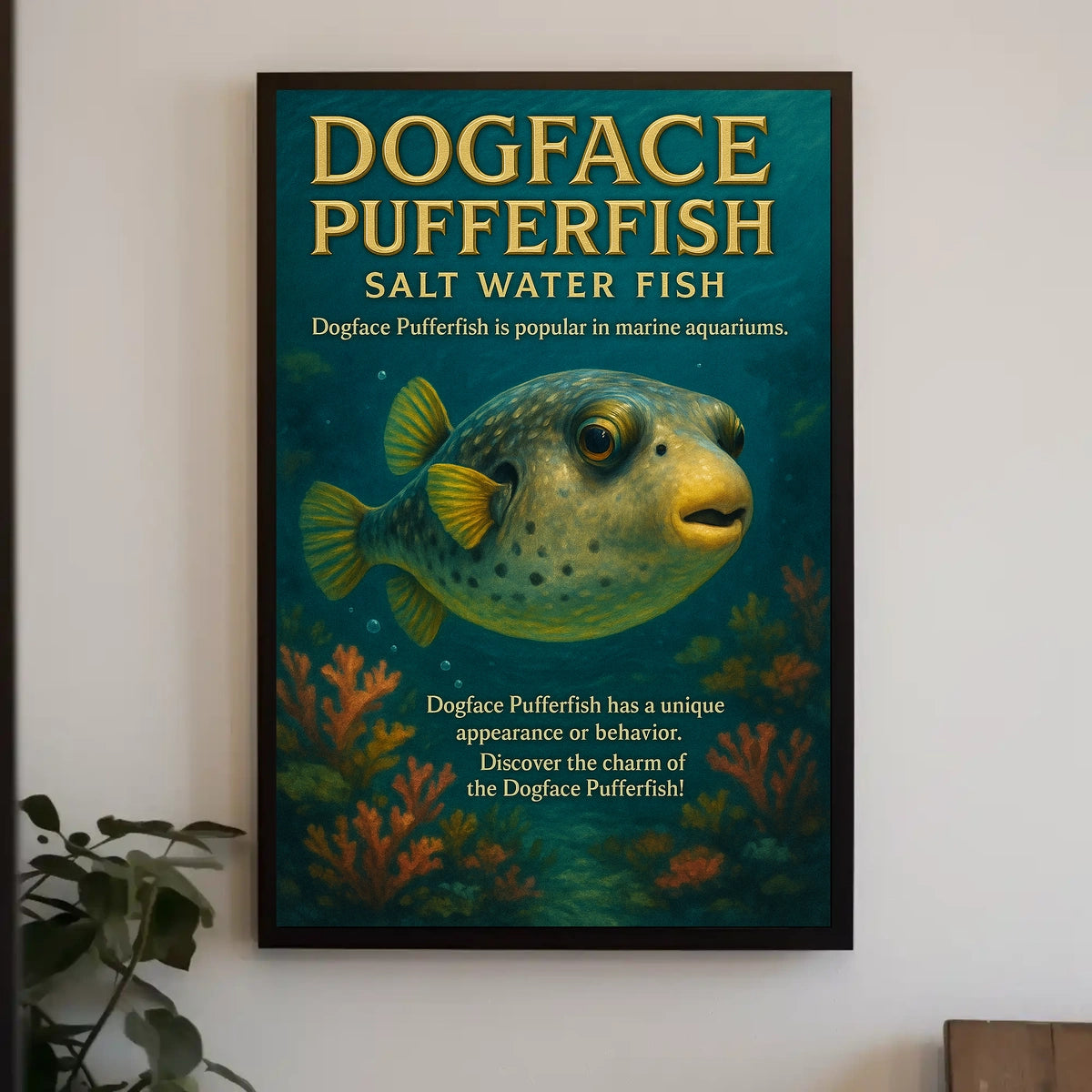 Dogface Pufferfish Salt Water Fish Poster
