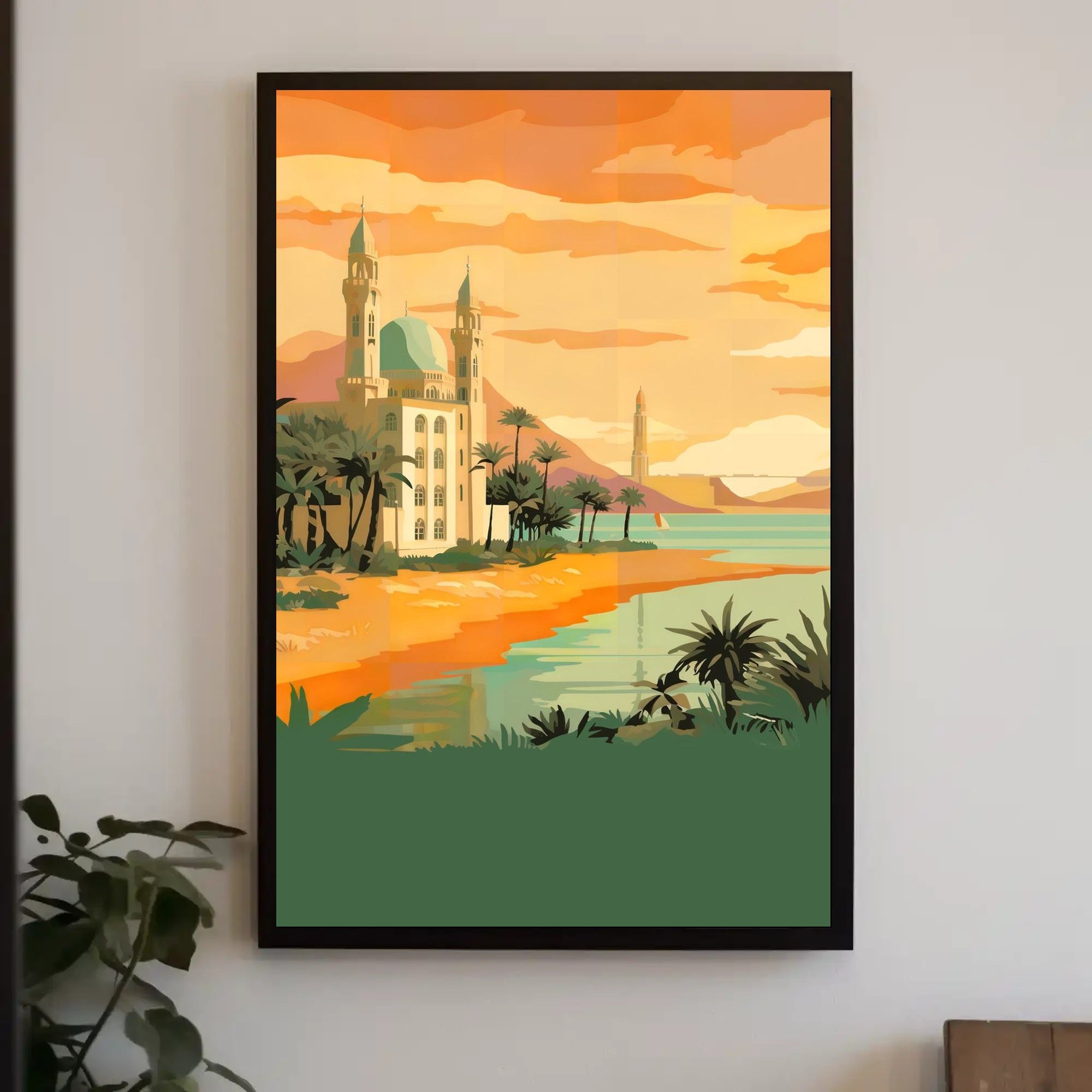 Sunset Over the Oasis Poster