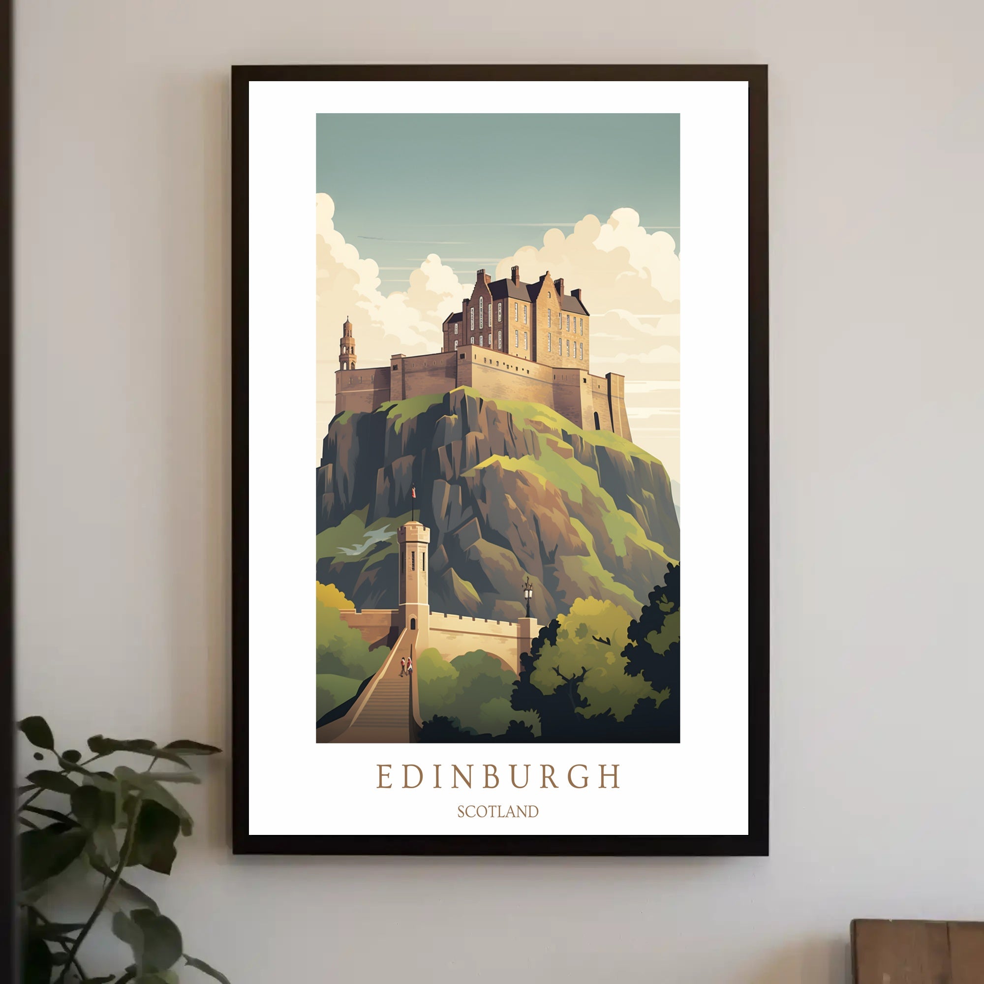 Edinburgh Castle Illustration Poster PosterGoat