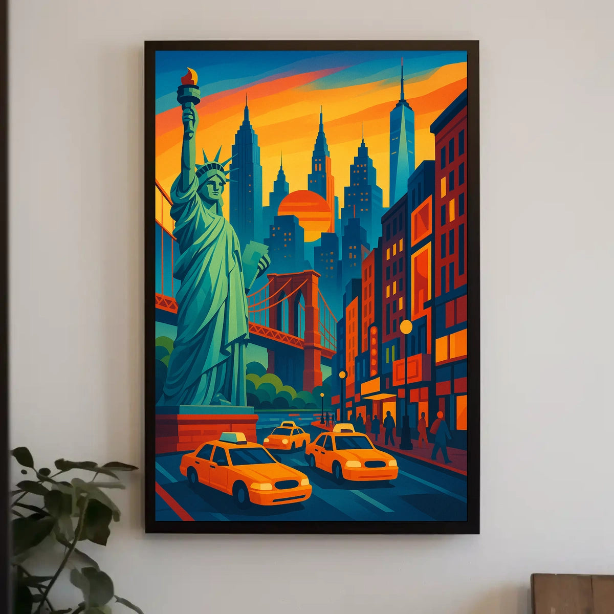 New York City Vibrant Adventure Poster Modern Wall Art