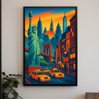 New York City Vibrant Adventure Poster Modern Wall Art
